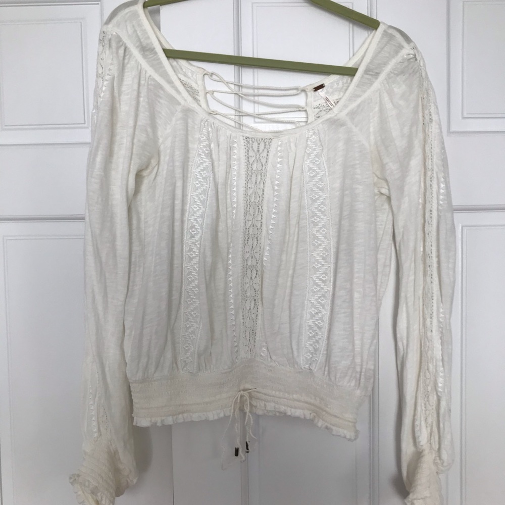 Free people white long sleeve